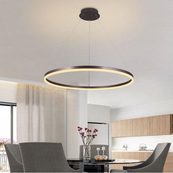 Brilagi - stmievateľný LED luster na lanku CIRCLE LED/55W/230V 3000-6500K hnedá + diaľkový ovládač