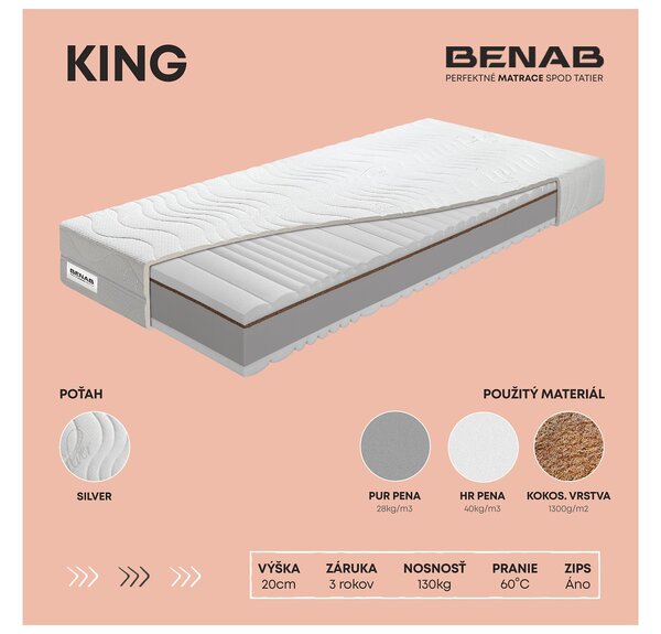 NovýNábytok.sk Penový matrac Benab Zeus 200x80 cm (T3/T5). Akcia -12%. Vlastná spoľahlivá doprava až k Vám domov. 763483