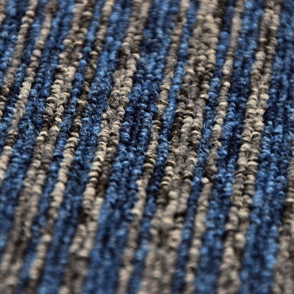 Tapibel , Kobercový štvorec Coral Lines 60360-50 modro-šedý 50 x 50 cm, chodba / predsieň