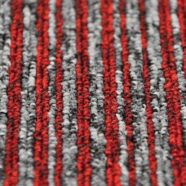 Tapibel , Kobercový štvorec Coral Lines 60380-50 červeno-šedý 50 x 50 cm, chodba / predsieň