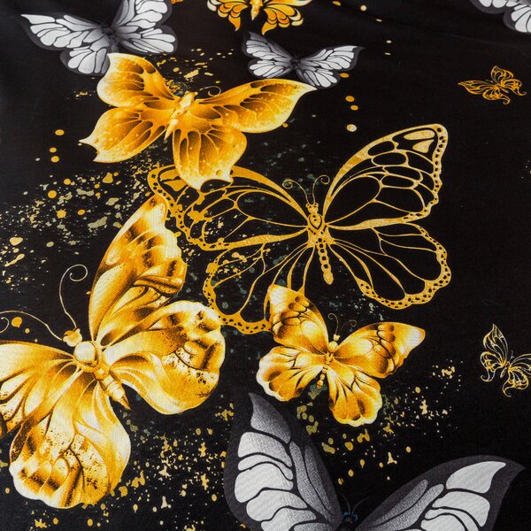 Obliečka na vankúš z mikrovlákna GOLD BUTTERFLY 70x90 cm, čierny