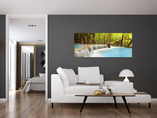 Obraz Huay Mae Kamin vodopádu v lese (120x50 cm)