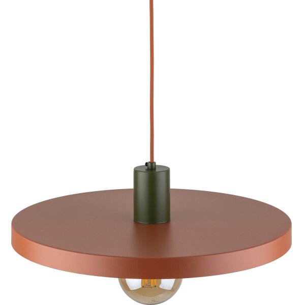 Luster na lanku SILA 1xE27/15W/230V pr. 40 cm tehlová/zelená