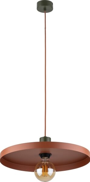 Luster na lanku SILA 1xE27/15W/230V pr. 40 cm tehlová/zelená