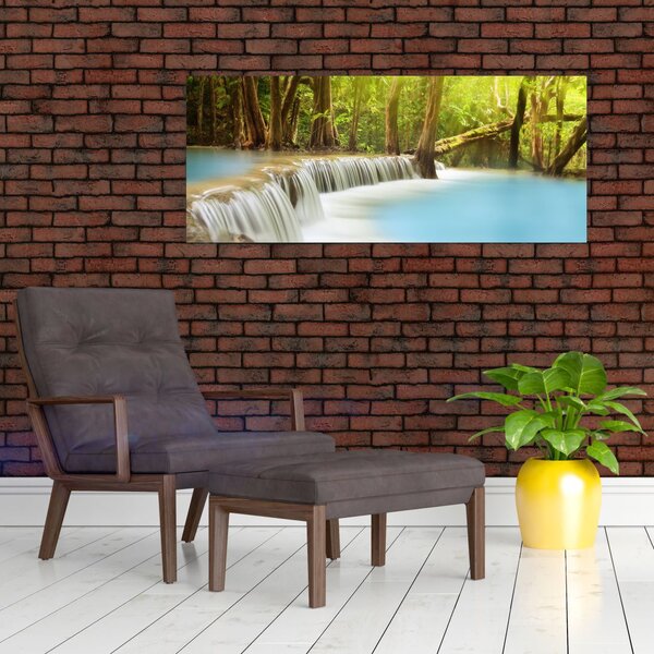 Obraz Huay Mae Kamin vodopádu v lese (120x50 cm)
