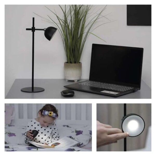 LED Stmievateľná nabíjacia stolná lampa magnetická 4v1 LED/4,2W/3,7V 4000K čierna