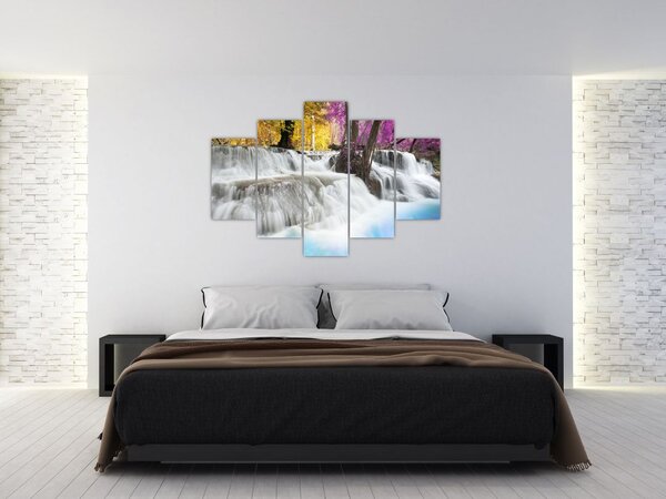Obraz Erawan vodopádu v lese (150x105 cm)