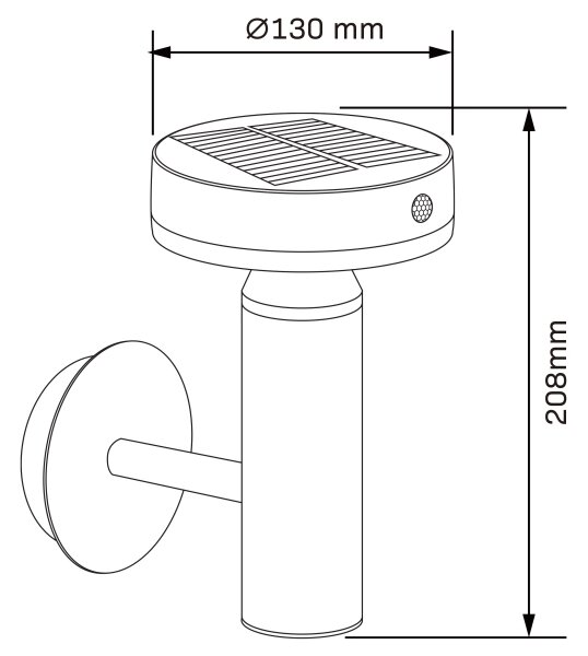 LED Solárne nástenné svietidlo so senzorom GWINEA LED/4,5W/3,7V IP44 čierna