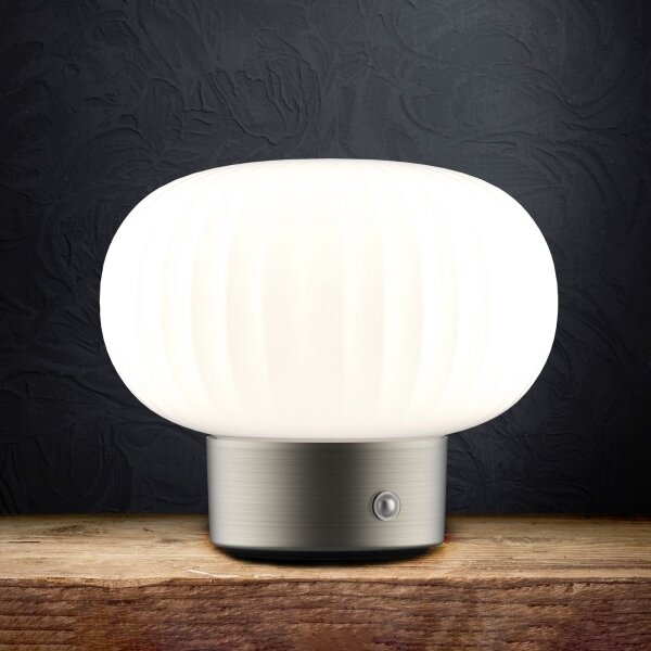 LED Stmievateľná dotyková stolná lampa LATTE LED/1,8W/5V USB 2000 mAh chróm/biela