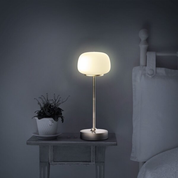 LED Stmievateľná dotyková stolná lampa RIMINI LED/2W/5V USB 2000 mAh zlatá/biela