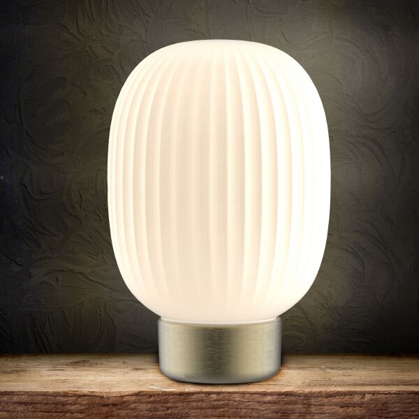 LED Stmievateľná dotyková stolná lampa LATTE LED/1,8W/5V USB 2000 mAh zlatá/biela