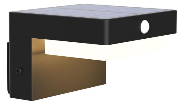 LED Solárne nástenné svietidlo so senzorom MALI LED/4,5W/3,7V 2000 mAh IP44 čierna