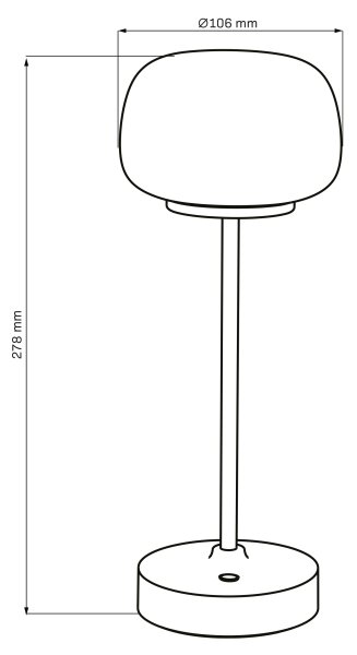 LED Stmievateľná dotyková stolná lampa RIMINI LED/2W/5V USB 2000 mAh čierna/biela