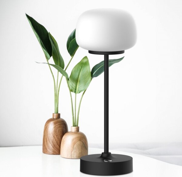 LED Stmievateľná dotyková stolná lampa RIMINI LED/2W/5V USB 2000 mAh čierna/biela