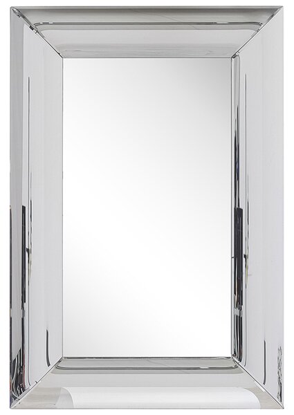 Nástenné Zrkadlo Strieborné Sklo 60 x 90 cm Obdĺžnikové s rámom z akrylového skla Obývacia Izba Spálňa Kúpeľňa