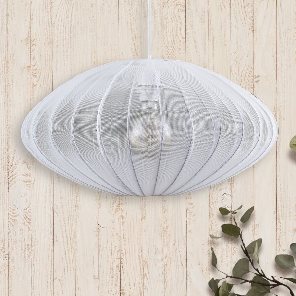 Luster na lanku KINU 1xE27/20W/230V pr. 50 cm biela