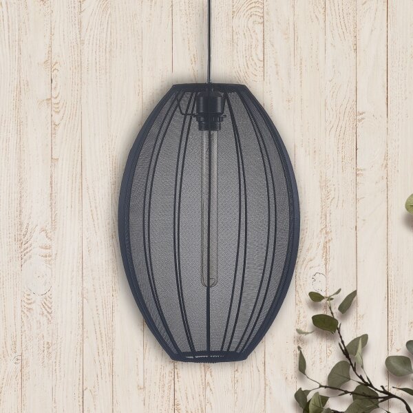 Luster na lanku KAREI 1xE27/20W/230V pr. 30 cm čierna
