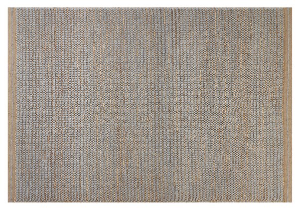 Koberec sivý a hnedý vlnený 140 x 200 cm ručne tkaný doplnky do spálne a obývačky