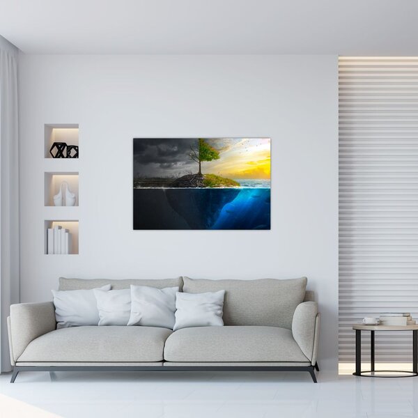 Obraz znázorňujúci dve strany (90x60 cm)