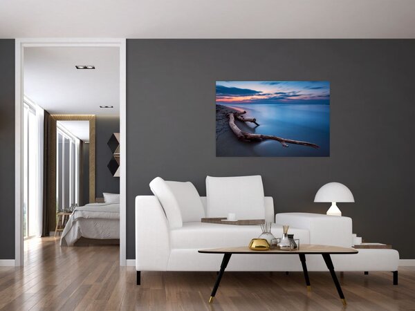 Obraz pláže pri západe slnka (90x60 cm)