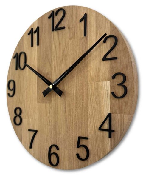 Nástenné hodiny drevené s vyrezávanými číslicami I SENTOP FB-MAS016-OSMO-3041-heads-black