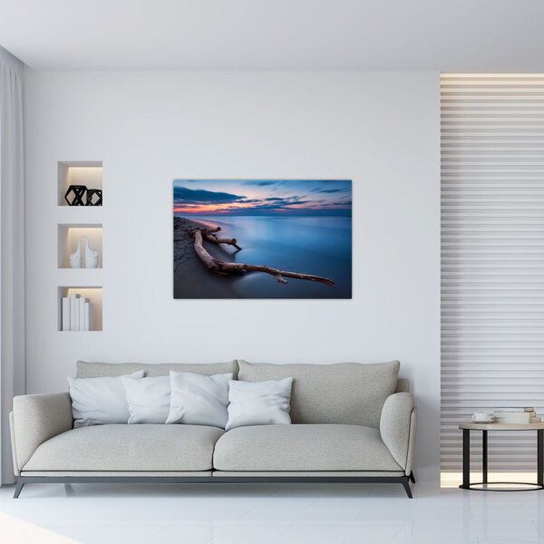 Obraz pláže pri západe slnka (90x60 cm)