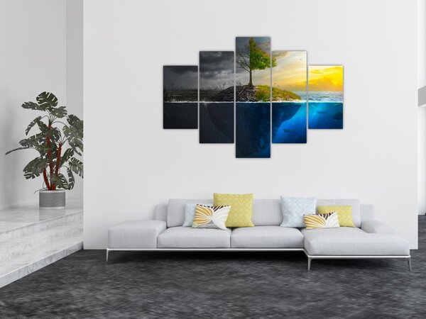 Obraz znázorňujúci dve strany (150x105 cm)