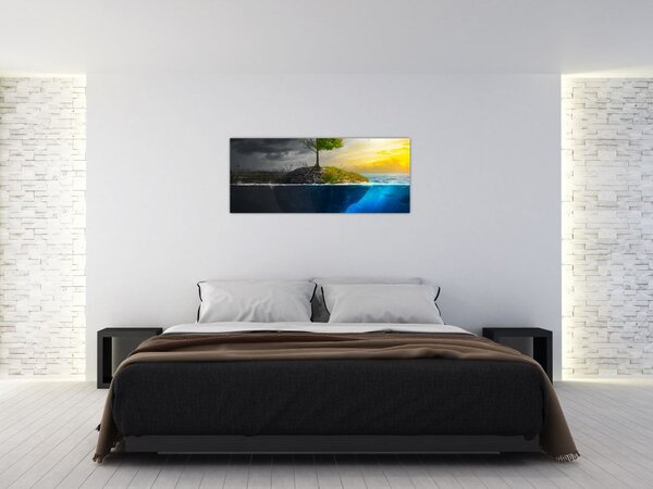 Obraz znázorňujúci dve strany (120x50 cm)
