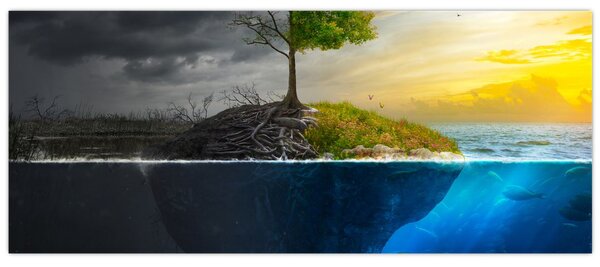 Obraz znázorňujúci dve strany (120x50 cm)
