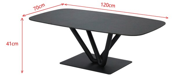 KONFERENČNÝ STOLÍK, antracitová, čierna, kov, keramika, 120/70/41 cm Novel - Stolíky do obývačky