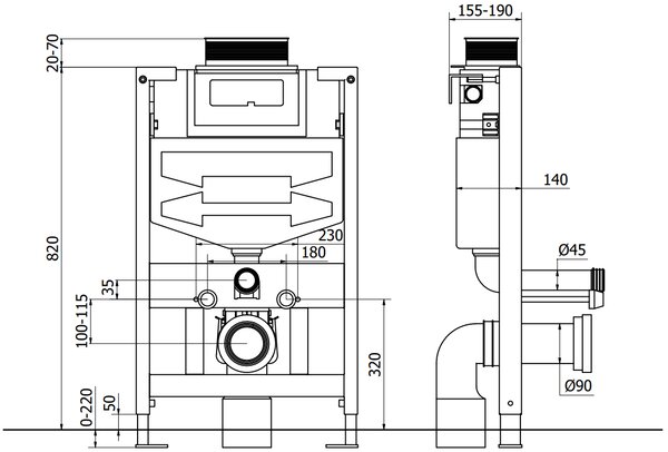 Mexen Fenix XS-U, podomietkový modul a závesné WC Teo, biela, 6853385XX00