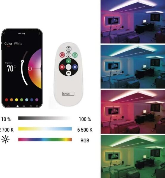LED RGB+CCT Pásik GOSMART LED/11W/230V 2 m 2700-6500K IP44 Wi-Fi