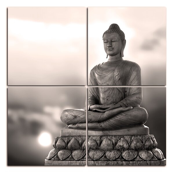 Obraz na plátne - Buddha a západ slnka - štvorec 359FD (60x60 cm)