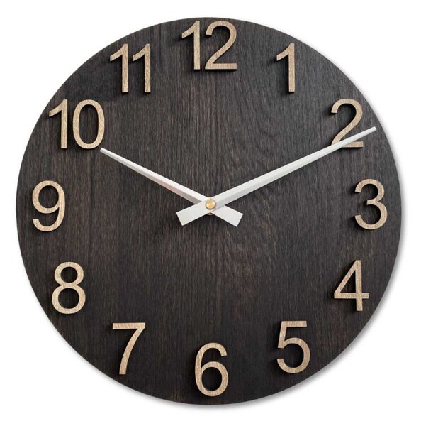 Dizajnové nástenné hodiny z masívneho dreva I SENTOP MAS017-3169-hands/silver