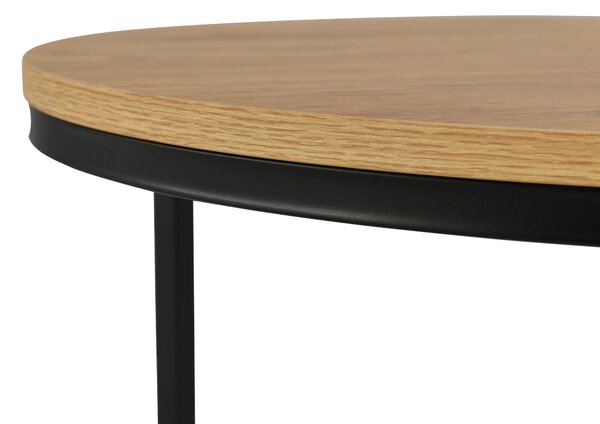 SADA KONFERENČNÝCH STOLÍKOV, farba duba, kov, kompozitné drevo, 60-80/60-80/42-45 cm Ti'me - Stolíky do obývačky