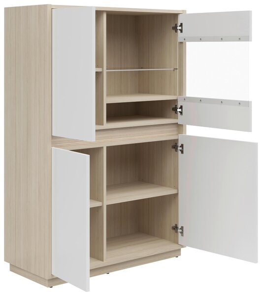 VITRÍNA, biela, farba duba, 95/141,5/42 cm Hom`in - Sklenené vitríny