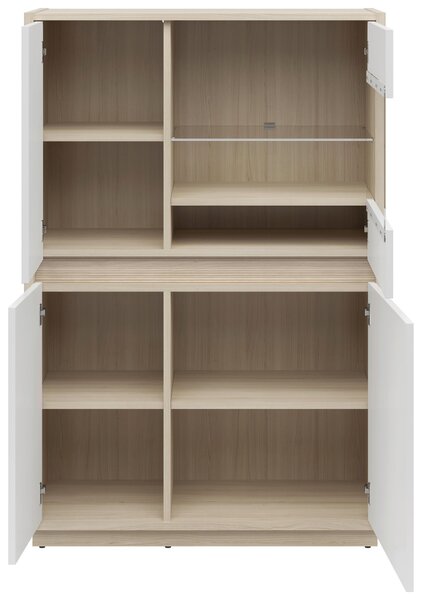 VITRÍNA, biela, farba duba, 95/141,5/42 cm Hom`in - Sklenené vitríny