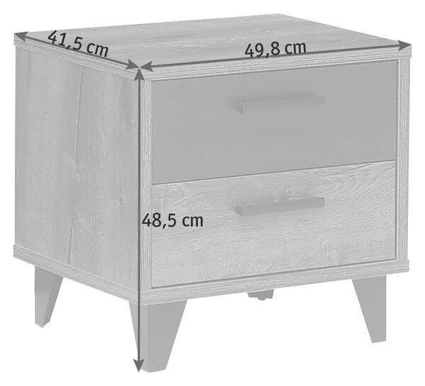 NOČNÝ STOLÍK, čierna, farba duba, 49,8/48,5/41,5 cm Carryhome - Spálňové sety