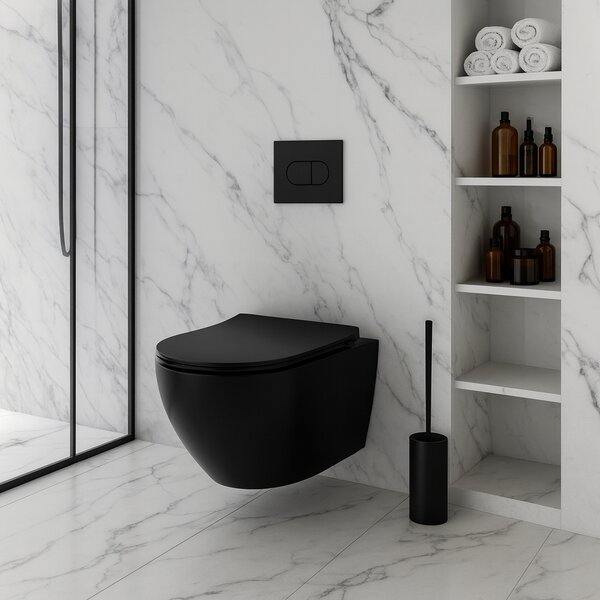 Závesné WC Rea Carlo Mini Tornado NF BLACK MATT