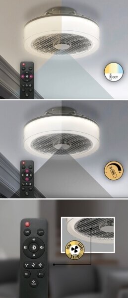 Rabalux - LED Stmievateľné stropné svietidlo s ventilátorom LED/30W/230V + DO