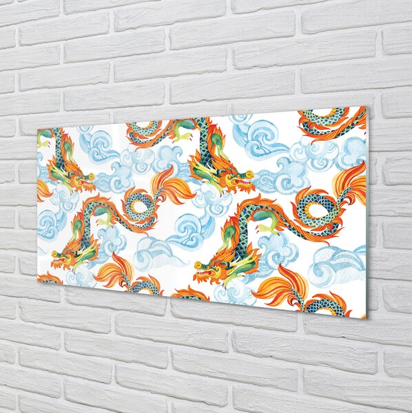 Obraz plexi Japonské farebné drakmi 100x50 cm 2 Prívesky