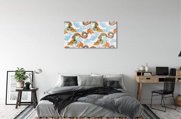 Obraz plexi Japonské farebné drakmi 100x50 cm 2 Prívesky