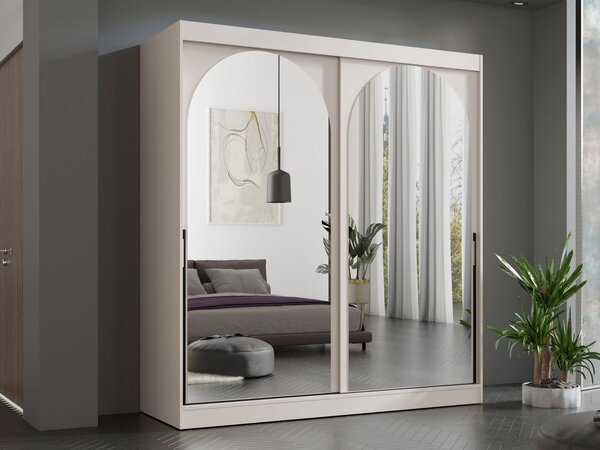 Mirjan24 Šatník Nivez 200, Farby: biela / biela + čierna 5903211425479