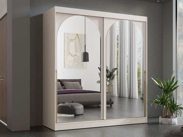Mirjan24 Šatník Nivez 200, Farby: biela / biela + čierna 5903211425479