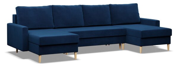 Sedacia súprava BLANK Elegant v tvare U tmavomodrá