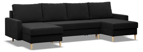 Sedacia súprava BLANK Comfort v tvare U čierna