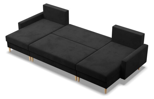 Sedacia súprava BLANK Comfort v tvare U čierna
