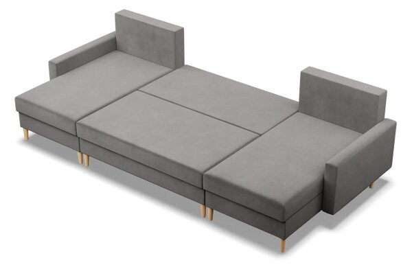 Sedacia súprava BLANK Elegant v tvare U svetlosivá