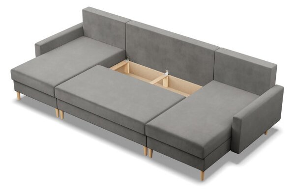 Sedacia súprava BLANK Elegant v tvare U svetlosivá