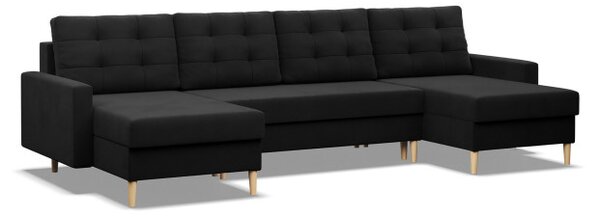Sedacia súprava BLANK Comfort v tvare U čierna